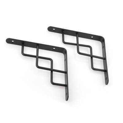 China Heavy Duty Shelf Bracket Black Cast Iron Wall Shelf Bracket for sale