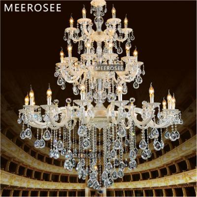 China MEEROSEE Warehouse UL Good Quality Large Chandeliers Modern Glass Chandelier Lighting Sale 34 Light Chandelier MD3150 for sale