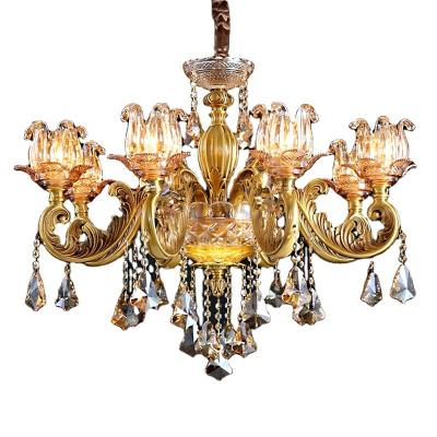 China Residential Modern Gold Chandelier MEEROSEE Chandelier Aqua Lamp Fancy Lights Crystal Copper Chandeliers MD92953 for sale