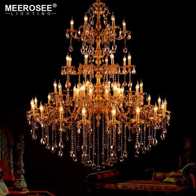 China MEEROSEE Restaurant Hand Blown Glass Ball Hotel Chandelier Crystal Lights Luxury Rattan Light Hanging Pendant Light Fixture MD85897 for sale