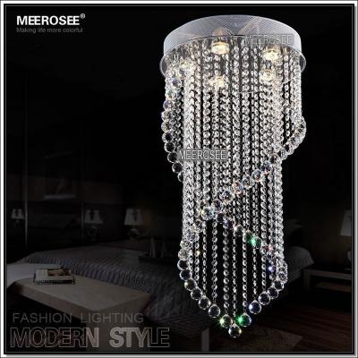 China Free Shipping MEEROSEE Outdoor Mounted In Running Modern Crystal Ceiling Lamp, Glass Ceiling Light MD6874 for sale