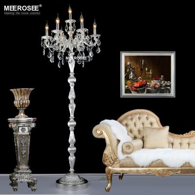 China MEEROSEE Energy Saving Lighting Floor Standing Lamp Bronze Crystal Chandelier Floor Lamp Living Room Furniture FL3134 for sale