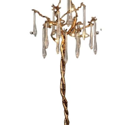 China Luxury Modern Copper Crystal Light Chandelier Standing Lamp MD87040 Floor Lamp from Meerosee for sale