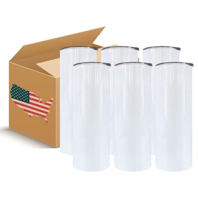 China Viable USA Warehouse Available White 20oz Skinny Straight Sublimation Right Angle Tumbler To Keep Drinking Cold for sale