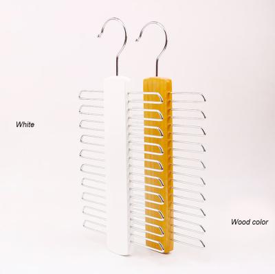 China Modern Wholesale Home Stylish Wood Tie Stretch Anti Slip Scarves Ties Belt Storage Hanger Organizer for sale