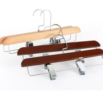 China Anti-Slip Hangers Vintage Manufacturing Wooden Hangers For Clothes Wooden Pants Cut Slip-Resistant Hanger for sale