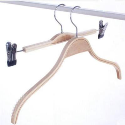 China Finishes Luxury Modern Velvet China Style Wooden Trouser Hanger for sale