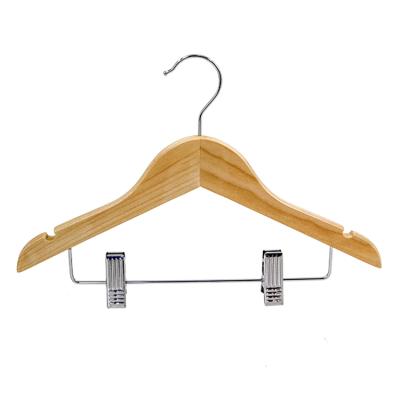 China Factory Wholesale Cheap Natural Wooden T-shirt Children's Pet Wooden Hangers Anti-Slip For Sale for sale