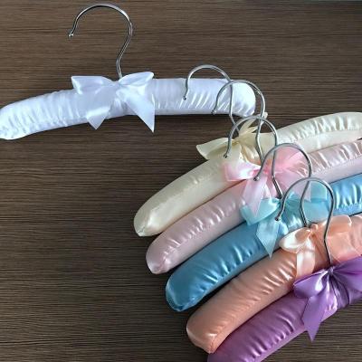 China High Quality Modern Satin Hanger With Satin Thickened Soft Silk Dress Hanger Clothes Fabric Wedding Sweater Hanger For Adults for sale