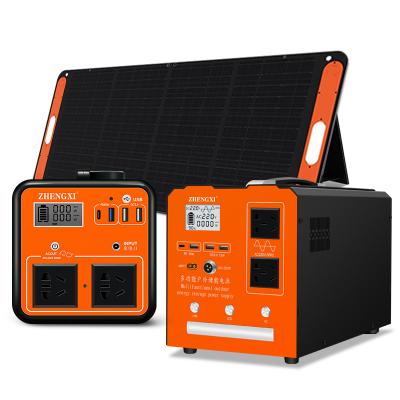 China Quick Charge Support ZHENGXI 500w 1000w 2000w outdoor solar generator recharge outside 500w portable power station for home for sale