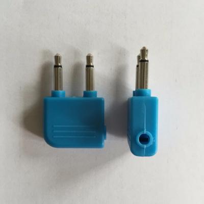 China Used for 2015 Cheapest Flat Airline Airline Color Headset Headphone Converter Dual 3.5mm Mono Flat to Stereo Jack Adapter for sale