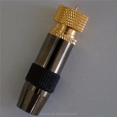 China Used For TV F Male Plug With Black Matel Shell Solderless Tyep for sale