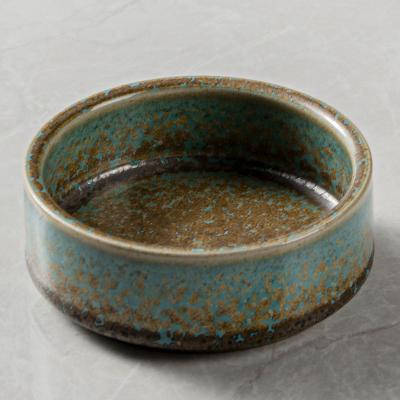 China Factory Sustainable Stain Chaozhou Rustic Reactive Green Soup Dining Small Bowl Dots Upstanding Rim Round Food Decorative Ceramic Bowls for sale