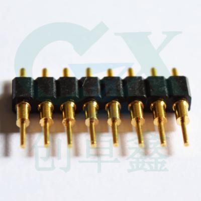 China PCB 8pin SMT pitch 2.54mm single row brass pogo pin connector for sale