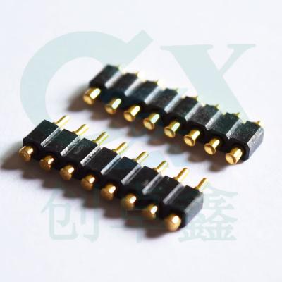 China Pitch 2.54 Pitch 2.54 Pin Pogo 8pin Female Male Millimeter Precision Brass PCB Battery Connector SMT for sale