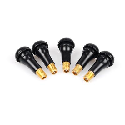 China Custom Black Rubber Automotive Parts Truck Tire Valve Stem With Tire Valve Lock for sale