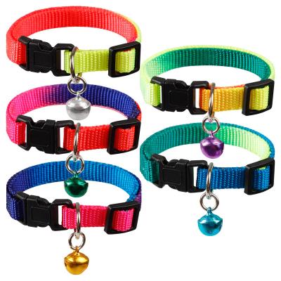 China Custom Adjustable Touchpoint Colorful Nylon Soft Collar Collars Pet Adjustable Collar With Bell Candy Color Pet Collar Supplies for sale