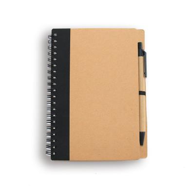 China Promotional Custom Printed Double Spiral Book Eco-Friendly Notebook With Elastic Band for sale