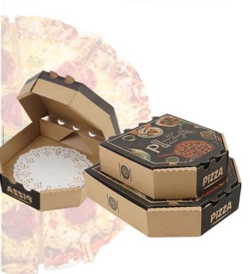 China Hot Sale Recyclable Purple Customize Pizza Box Different Size Corrugated Black Pizza Box Custom Printed Logo for sale