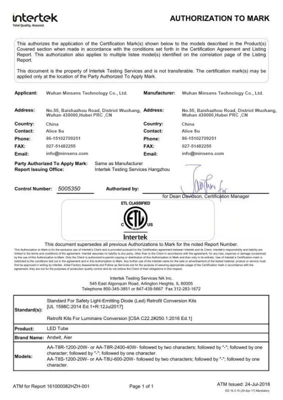 ETL - MINSENS TECHNOLOGY CO., LIMITED