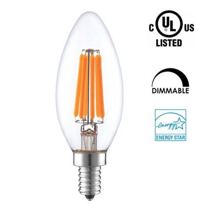 China Candle Shaped LED Energy Saving Light Bulbs , C35 LED Candelabra Bulbs E12 E14 Socket for sale