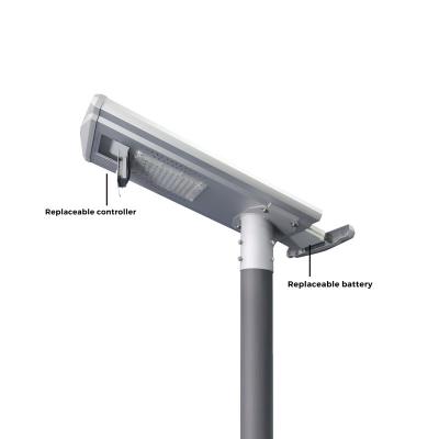 China Super Brightness Smart Solar Powered LED Street Lights With Replaceable Battery for sale