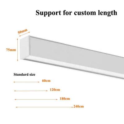 China Commercial Exhibition SMD2835 20W Suspended LED Linear Strip Light Pendant Fixture for sale