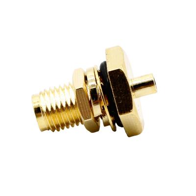 China RF Gold Coaxial Connector IP65 RF Waterproof SMA Female Connector for sale