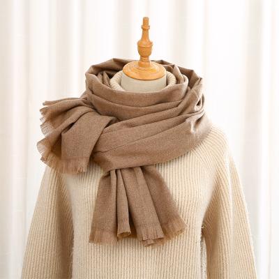 China Imitation Cashmere Plain Cashmere Shawl Women's Pashmina Warm Scarf Autumn And Winter New Style Cashmere for sale