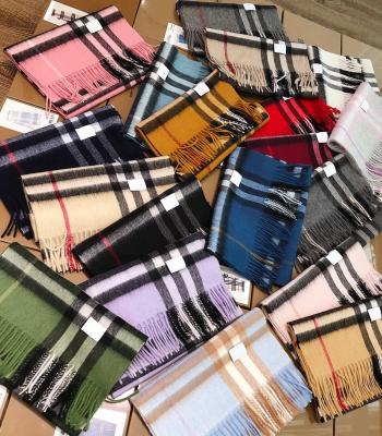 China Wholesale American European hijab winter super soft warm scarf winter tartan plaid men's cashmere brand Muslim luxury scarves for stylish women for sale