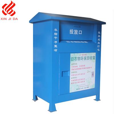 China Modern Attractive High Quality Outdoor Metal Used Recycle Clothing And Textiles Donation Bin for sale