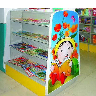 China Modern Hot Selling Bookstore Furniture Colorful Bookshelves Kids Book Shelves With Cartoon Picture for sale