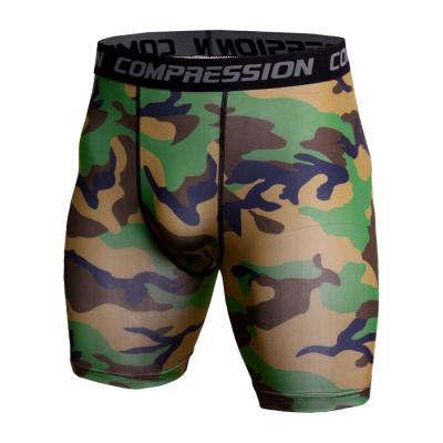 China Anti-UV Compression Shorts Men Sublimation Camouflage Bodybuilding Tights Sweatsuit Shorts Male Muscle Live Elastic Running Shorts for sale