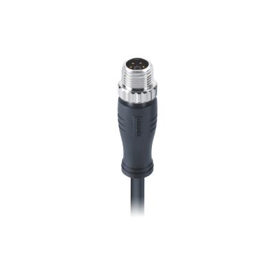 China Industrial Instrumentation Zones With Oils And Lubricants IEM-Protected L-Code M12 Connector 5pin Male Molded With 2.5m PVC 16A Power Cable, Free End for sale