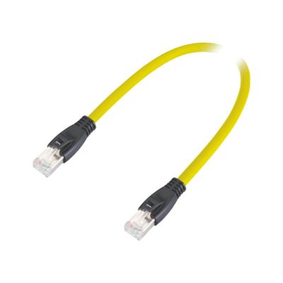 China Industrial Automation And Process Control Double Ended Network Cable 20m Yellow Profinet RJ45 To RJ45 Cat 5e Plug Molded Or Assembled With Cable With PVC Jacket for sale