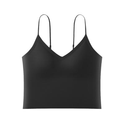 China Casual Comfortable QUICK DRY Women Ice Black Seamless Bra Sports Bra Camis Tank Tops Daily Sexy Silk Freestyle Bra for sale