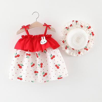 China Adorable Beach Skirt Strap Free Kids Anti-wrinkle Kids Clothing Straw Hat Girls Dresses for sale