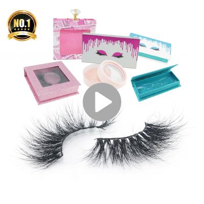 China 100% Real Super Flexible Seller With Clean Custom Made Full Lash Mink Eyelash Packaging Box Private Label Eyelash 3d 25mm Strip Eyelash for sale