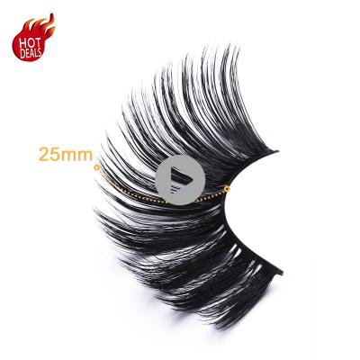 China Super Flexible Private Label 25mm Eye Lashes 3D Mink Eyelashes 25mm 5D& 6D Siberian Mink Lashes Full Strip Lashes False Eyelashes 25mm for sale