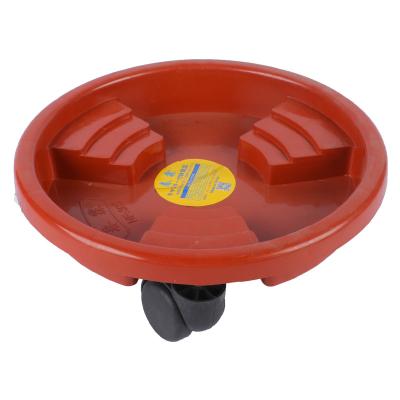 China Not Easily Deformed Hot Sale Plastic Plant With Wheels Gray Flower Pot Holder With Wheels for sale