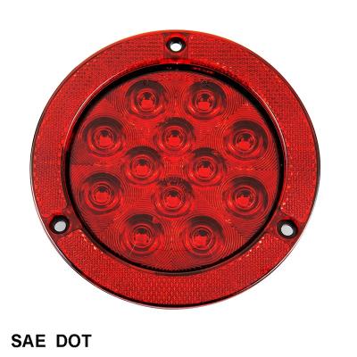 China Stop Tail Light 4 Inch Round Stop/Tail/Turn LED Light, Flange Mount With Reflex Ring Truck Lights Reflex Ring POINT for sale