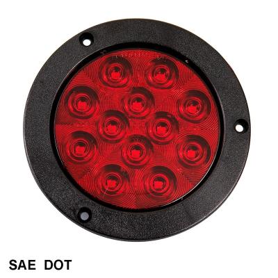 China Stop Tail 4 Inch Round LED Light Stop/Tail/Turn, 4 Inch Round Flange Mount Plain 12V 24v Led Trailer Tail Lights Flange Mount for sale