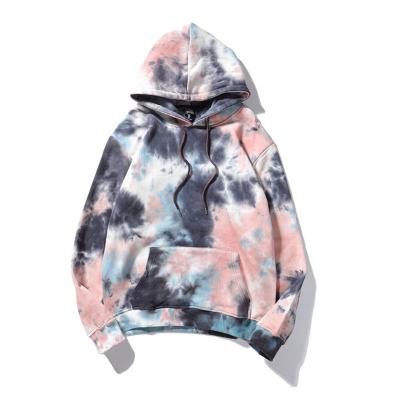 China Anti-pilling women's hoodies TIE DYED printing 95%Cotton 5%Spandex good quality custom made hip hop clothing custom size for sale