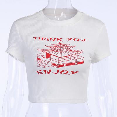 China Anti-wrinkle Fashion Long Sleeve Thank You Custom Printing Women T-shirt Ladies Tops for sale