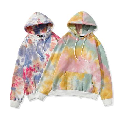 China Anti-pilling women's hoodies fleece TIE DYED print hip hop clothing custom embroidery logo good quality for sale