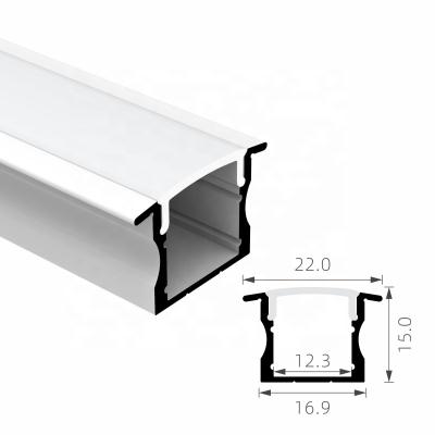 China Heat Dissipation / Extend LED Source Long Lifespan For Led Strip Light Wall 17*15mm Recessed Light Channels View Aluminum Extrusion Led Profile for sale