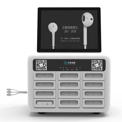 China OEM fast charging support 12slots with 12.5inch LCD charging station sharing powerbank station public phone charging station for sale