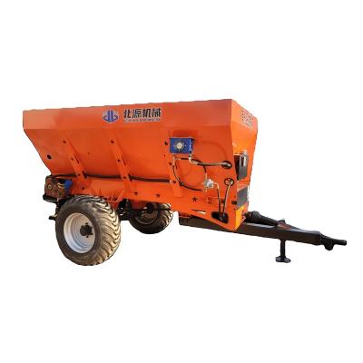 China High Efficiency Factory Supply BEIYUAN Granular Fertilizer Dry Compost Organic Fertilizer Lime Manure Twin Disc Spreader Rear Discharge for sale