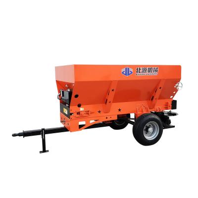 China High Efficiency 40-60hp Tractor Trailed BEIYUAN Dry Livestock Manure Poultry Compost Organic Fertilizer Manure Spreader Granular Twin Disc for sale