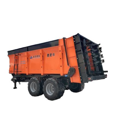 China High Efficiency 200-300 HP Tractor Trailed Flexible Vertical Threshers Poultry Cow Dung High Moisture Manure Hard Frozen Wet Fertilizer Spreader for sale